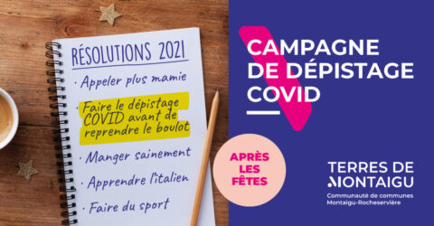 Visuel de la Campagne dépistage Covid-19 - Janvier 2021 - Terres de Montaigu