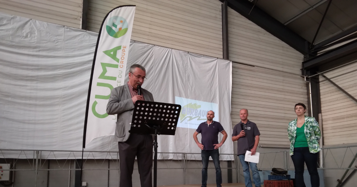 Photo de Jean-Michel Bregeon, maire de La Bruffière, pendant son discours